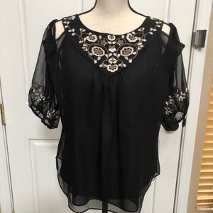 WHBM Ladies Cold Shoulder Top Size S